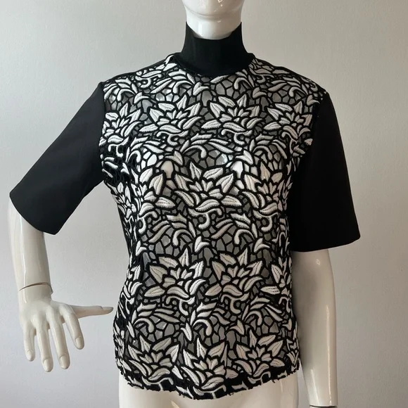 SANDRO Embroidered Lace Top - Picture 2 of 9